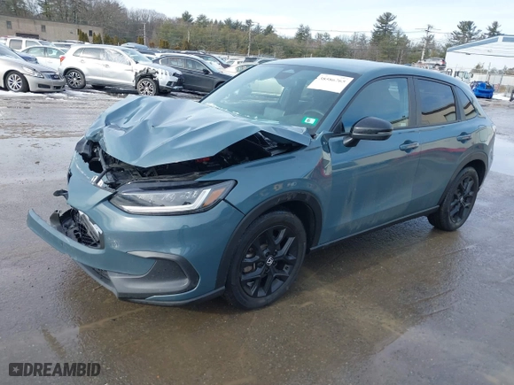 2023 Honda HR-V Sport with VIN 3CZRZ2H5XPM703566, listed as a IAAI auction lot 38586765 with 17,591 mi miles. Bid and sale history available at carsss.com. Image 2.