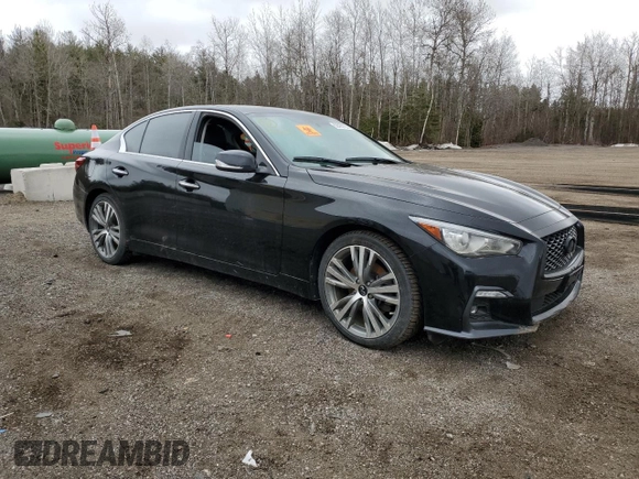 2019 Infiniti Q50 3.0t LUXE with VIN JN1EV7AR3KM593493, listed as a Copart auction lot 52400135 with 0 mi miles and Non Repairable. Bid and sale history available at carsss.com. Image 4.