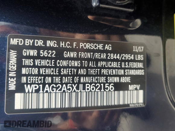 2018 Porsche Macan GTS z VIN WP1AG2A5XJLB62156, wystawiony jako Copart lot #55142585 z przebiegiem 71 418 mil mil oraz Szkoda całkowita • Salvage title. Historia ofert i sprzedaży dostępna na DreamBid. Obrazek 13.