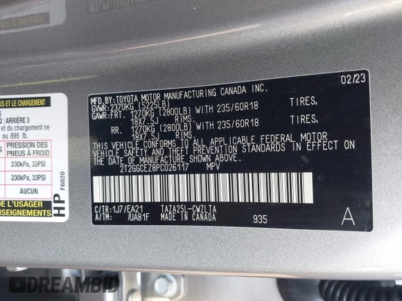 2023 Lexus NX 350 Premium с VIN 2T2GGCEZ8PC026117, выставлен на аукционе IAAI как лот 40730867 с пробегом 20 908 миль миль и . История ставок и продаж доступна на DreamBid. Изображение 9.
