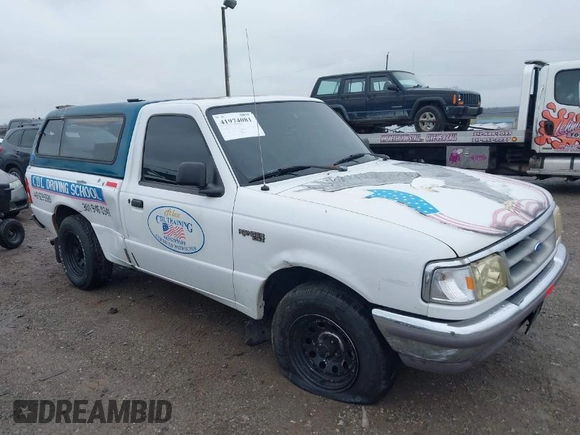 1997 Ford Ranger XLT with VIN 1FTCR10A3VTA48499, listed as a IAAI auction lot 41974081 with 150,447 mi miles. Bid and sale history available at carsss.com. Image 1.