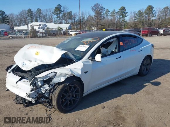 2022 Tesla Model 3 with VIN 5YJ3E1EA5NF315004, listed as a IAAI auction lot 41429800 with Not Provided miles. Bid and sale history available at carsss.com. Image 6.