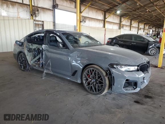 2021 BMW 5 Series 540i with VIN WBA53BJ0XMWX02771, listed as a Copart auction lot 45048705 with Not Provided miles and Salvage Title. Bid and sale history available at DreamBid. Image 4.