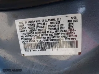 2008 Honda Odyssey EX with VIN 5FNRL38418B036946, listed as a IAAI auction lot 42004360 with 197,833 mi miles. Bid and sale history available at carsss.com. Image 9.