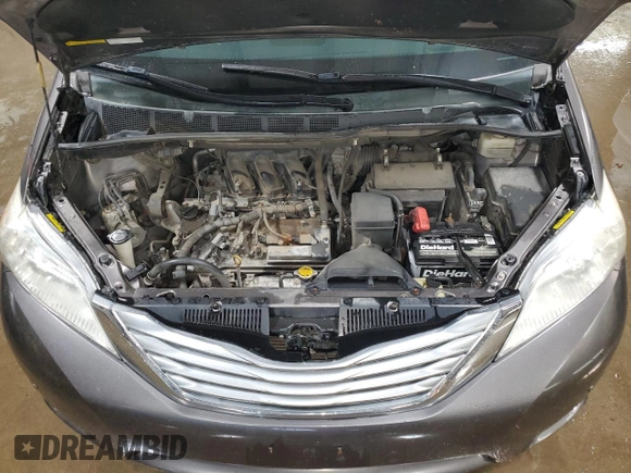 2011 Toyota Sienna XLE with VIN 5TDDK3DC3BS014640, listed as a Copart auction lot 52092045 with 190,090 mi miles and Salvage Title. Bid and sale history available at DreamBid. Image 12.
