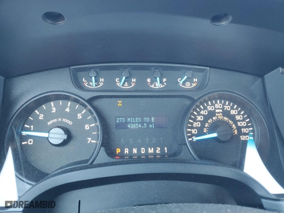 2014 Ford F-150 XL with VIN 1FTNF1CF2EKG40944, listed as a Copart auction lot 45342825 with 43,854 mi miles and Salvage Title. Bid and sale history available at carsss.com. Image 9.