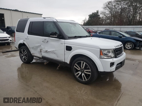 2016 Land Rover LR4 HSE Lux with VIN SALAK2V69GA829847, listed as a Copart auction lot 48519875 with 185,226 mi miles and Salvage title. Bid and sale history available at DreamBid. Image 4.
