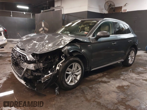 2022 Audi Q5 S line Premium with VIN WA1GAAFY8N2081365, listed as a IAAI auction lot 41630360 with 21,134 mi miles and . Bid and sale history available at DreamBid. Image 2.