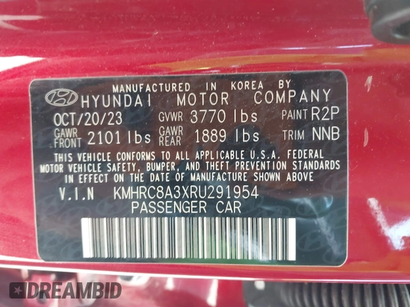 2024 Hyundai Venue SEL с VIN KMHRC8A3XRU291954, выставлен на аукционе IAAI как лот 42561292 с пробегом 37 379 миль миль и . История ставок и продаж доступна на DreamBid. Изображение 9.