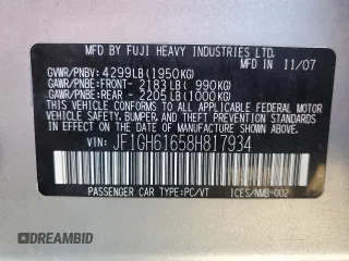 2008 Subaru Impreza i с VIN JF1GH61658H817934, выставлен на аукционе Copart как лот 55954425 с пробегом 210 556 миль миль и Чистый • Clean title. История ставок и продаж доступна на DreamBid. Изображение 12.