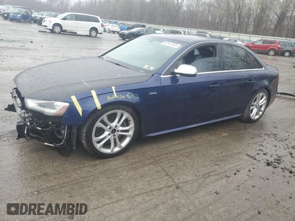 2013 Audi S4 Premium Plus with VIN WAUBGAFL3DA183869, listed as a Copart auction lot 52147415 with 104,873 mi miles and Salvage Title. Bid and sale history available at carsss.com. Image 1.