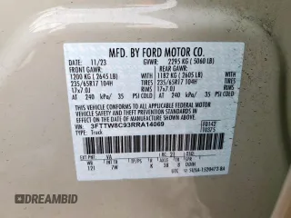 2024 Ford Maverick XLT Advanced z VIN 3FTTW8C93RRA14069, wystawiony jako Copart lot #55597135 z przebiegiem Nie podano mil oraz Szkoda całkowita • Salvage title. Historia ofert i sprzedaży dostępna na DreamBid. Obrazek 12.