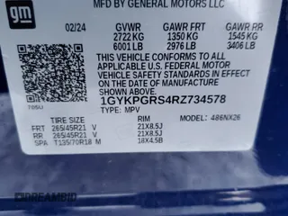 2024 Cadillac XT6 AWD Sport with VIN 1GYKPGRS4RZ734578, listed as a Copart auction lot 88603575 with 9,015 mi miles and Salvage Title. Bid and sale history available at carsss.com. Image 16.