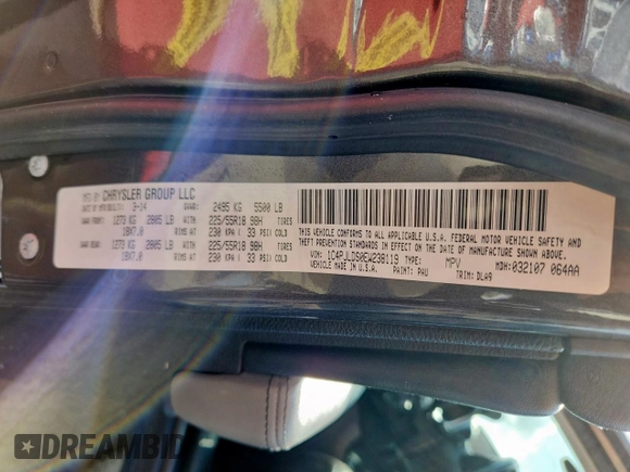 2014 Jeep Cherokee Limited with VIN 1C4PJLDS0EW238119, listed as a Copart auction lot 61607495 with 181,689 mi miles and Salvage title. Bid and sale history available at DreamBid. Image 14.