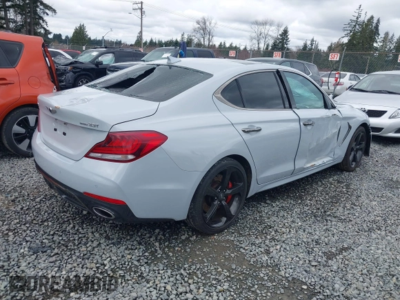 2019 Genesis G70 3.3T Advanced with VIN KMTG74LE6KU014118, listed as a IAAI auction lot 41752512 with 51,817 mi miles. Bid and sale history available at carsss.com. Image 4.