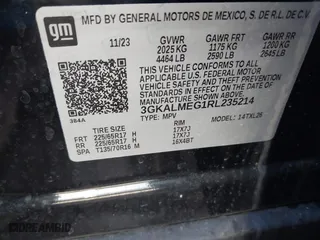 2024 GMC Terrain SLE with VIN 3GKALMEG1RL235214, listed as a IAAI auction lot 41065245 with 15,000 mi miles. Bid and sale history available at carsss.com. Image 9.