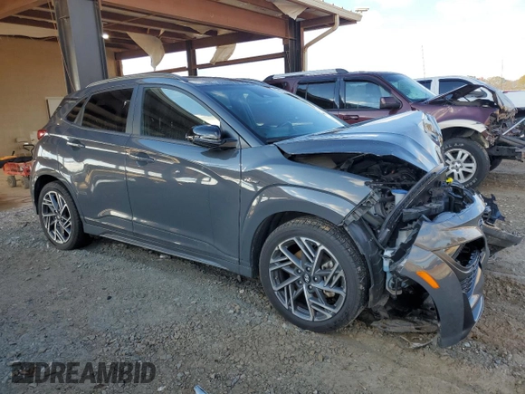 2023 Hyundai Kona N Line with VIN KM8K33A38PU020361, listed as a Copart auction lot 83673054 with 46,591 mi miles and Salvage Title. Bid and sale history available at carsss.com. Image 4.