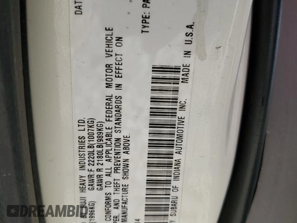 2004 Subaru Legacy Sedan (Natl) L with VIN 4S3BE625747207214, listed as a Copart auction lot 57332204 with 208,106 mi miles and Salvage Title. Bid and sale history available at carsss.com. Image 12.