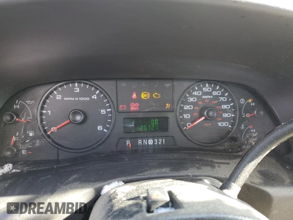 2005 Ford F-250 XL with VIN 1FTNF21555EA30163, listed as a Copart auction lot 45537455 with 126,721 mi miles and Salvage Title. Bid and sale history available at DreamBid. Image 9.