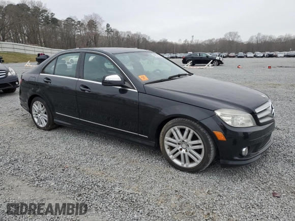 2009 Mercedes-Benz C 300 Sport with VIN WDDGF54X49R058533, listed as a Copart auction lot 48372405 with 117,807 mi miles and Salvage Title. Bid and sale history available at DreamBid. Image 4.