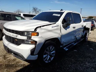 2021 Chevrolet Silverado 1500 Custom with VIN 3GCUYBEF6MG365352, listed as a Copart auction lot 45761585 with 38,306 mi miles and Salvage Title. Bid and sale history available at DreamBid. Image 1.