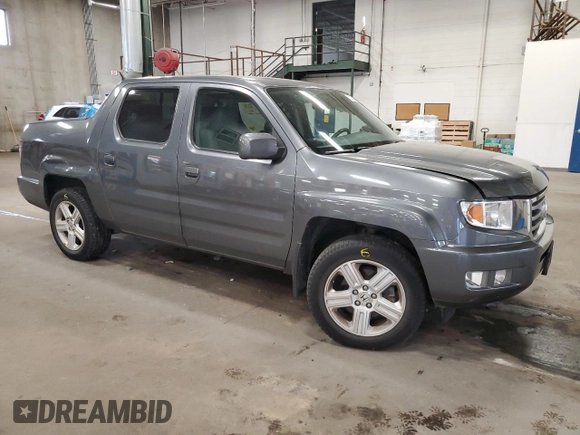 2013 Honda Ridgeline RTL with VIN 5FPYK1F50DB014050, listed as a Copart auction lot 72058834 with 54,053 mi miles and Salvage Title. Bid and sale history available at carsss.com. Image 4.