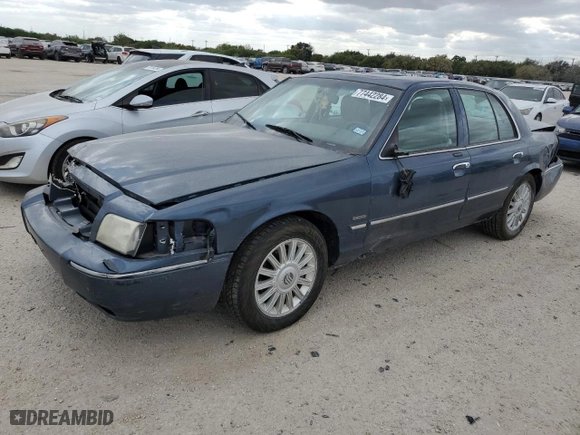 2011 Mercury Grand Marquis LS with VIN 2MEBM7FV1BX605981, listed as a Copart auction lot 77442284 with 108,402 mi miles and Salvage Title. Bid and sale history available at carsss.com. Image 1.