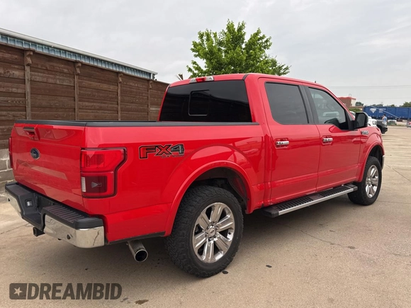 2018 Ford F-150 XL with VIN 1FTEW1E5XJFA41376, listed as a Copart auction lot 54666035 with 153,729 mi miles and Clean Title. Bid and sale history available at carsss.com. Image 4.