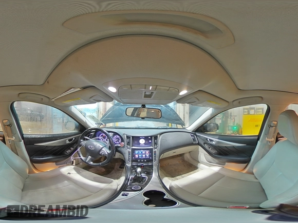 2015 Infiniti Q50 Premium with VIN JN1BV7AP6FM350140, listed as a Copart auction lot 56067465 with 125,241 mi miles and Salvage title. Bid and sale history available at DreamBid. Image 14.