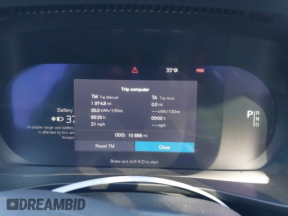 2023 Volvo C40 Ultimate with VIN YV4ED3GM0P2047030, listed as a IAAI auction lot 41343718 with 10,888 mi miles and . Bid and sale history available at DreamBid. Image 7.