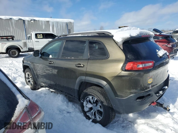 2014 Jeep Cherokee Trailhawk with VIN 1C4PJMBS2EW310818, listed as a Copart auction lot 44581755 with 105,560 mi miles and Non repairable. Bid and sale history available at DreamBid. Image 2.