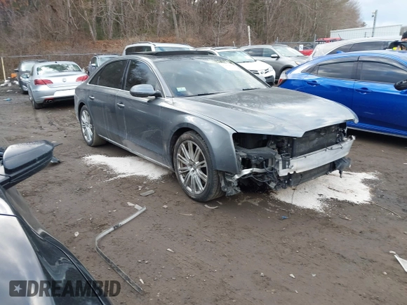2015 Audi A8 L 4.0T with VIN WAU32AFD4FN041084, listed as a IAAI auction lot 41450453 with 86,199 mi miles. Bid and sale history available at carsss.com. Image 1.