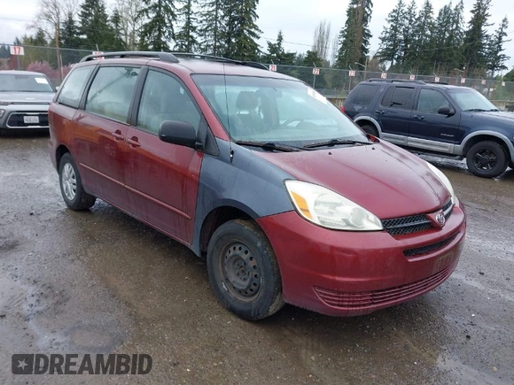 2005 Toyota Sienna CE with VIN 5TDZA23C65S304184, listed as a IAAI auction lot 41944586 with 274,960 mi miles. Bid and sale history available at carsss.com. Image 1.