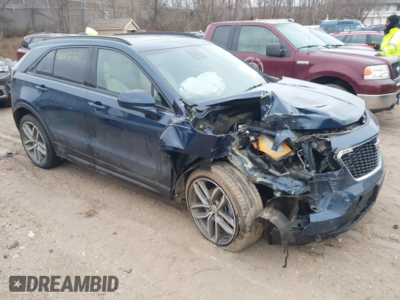 2020 Cadillac XT4 AWD Sport with VIN 1GYFZFR48LF101467, listed as a IAAI auction lot 41113381 with 72,841 mi miles and . Bid and sale history available at DreamBid. Image 1.