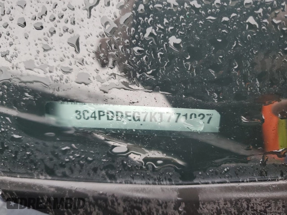 2019 Dodge Journey GT with VIN 3C4PDDEG7KT771027, listed as a Copart auction lot 57889045 with 84,730 mi miles and Salvage title. Bid and sale history available at DreamBid. Image 13.