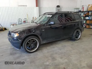 2005 BMW X3 2.5i with VIN WBXPA73495WC47255, listed as a Copart auction lot 80141924 with 156,285 mi miles and Salvage Title. Bid and sale history available at carsss.com. Image 1.