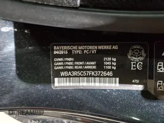 2015 BMW 4 Series 435i xDrive with VIN WBA3R5C57FK372646, listed as a Copart auction lot 84455784 with Not provided miles and Salvage title. Bid and sale history available at DreamBid. Image 13.