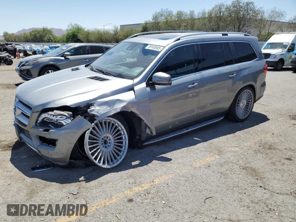 2014 Mercedes-Benz GL 450 z VIN 4JGDF7CE5EA314515, wystawiony jako Copart lot #59105505 z przebiegiem 188 706 mil mil oraz Szkoda całkowita • Salvage title. Historia ofert i sprzedaży dostępna na DreamBid. Obrazek 1.