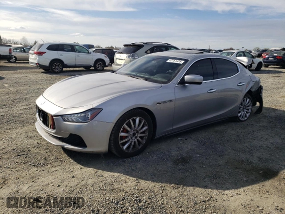 2014 Maserati Ghibli z VIN ZAM57XSA3E1105712, wystawiony jako Copart lot #47751435 z przebiegiem 88 432 mil mil oraz Szkoda całkowita • Salvage title. Historia ofert i sprzedaży dostępna na DreamBid. Obrazek 1.