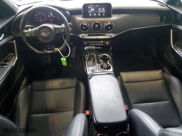 2021 Kia Stinger GT-Line with VIN KNAE15LA9M6087949, listed as a Copart auction lot 48048155 with 23,366 mi miles and Salvage Title. Bid and sale history available at carsss.com. Image 8.