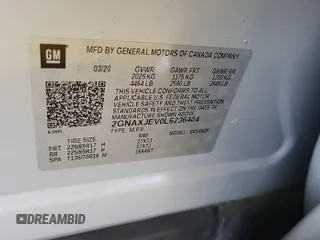 2020 Chevrolet Equinox LT with VIN 2GNAXJEV0L6236404, listed as a IAAI auction lot 42619695 with 77,124 mi miles and . Bid and sale history available at DreamBid. Image 7.