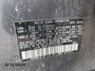 2024 Subaru Outback Touring XT с VIN 4S4BTGPD1R3173471, выставлен на аукционе Copart как лот 48757215 с пробегом 37 504 миль миль и На запчасти • Non repairable. История ставок и продаж доступна на DreamBid. Изображение 15.