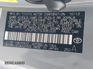 2014 Scion tC z VIN JTKJF5C71E3081033, wystawiony jako IAAI lot #42333111 z przebiegiem 144 124 mil mil oraz . Historia ofert i sprzedaży dostępna na DreamBid. Obrazek 9.