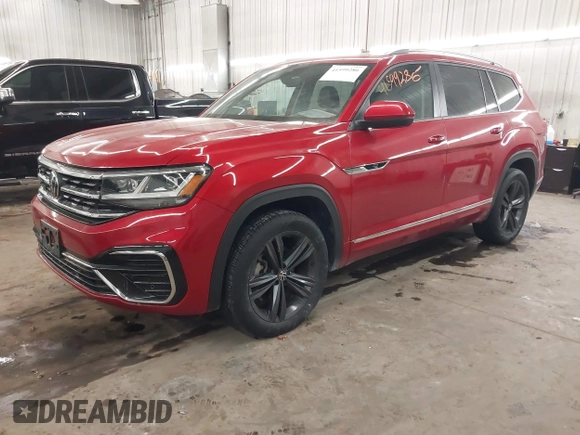 2022 Volkswagen Atlas 3.6L V6 SEL R-Line with VIN 1V2AR2CA6NC548406, listed as a IAAI auction lot 41599286 with 46,685 mi miles. Bid and sale history available at carsss.com. Image 18.