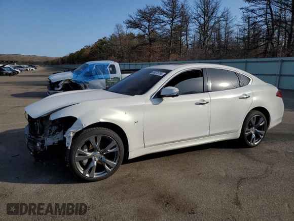 2015 Infiniti Q70 with VIN JN1BY1AR6FM561375, listed as a Copart auction lot 46578795 with 147,080 mi miles and Salvage title. Bid and sale history available at DreamBid. Image 1.