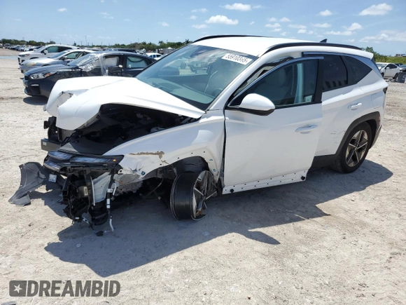 2025 Hyundai Tucson SEL z VIN 5NMJB3DEXSH452952, wystawiony jako Copart lot #55910365 z przebiegiem 10 058 mil mil oraz Nie do naprawy • Non repairable. Historia ofert i sprzedaży dostępna na DreamBid. Obrazek 1.