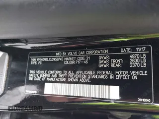 2018 Volvo S60 Dynamic with VIN YV140MTLXJ2459745, listed as a IAAI auction lot 41988052 with 133,268 mi miles. Bid and sale history available at carsss.com. Image 9.