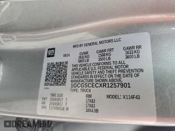 2024 Chevrolet Colorado 2WD LT with VIN 1GCGSCECXR1257901, listed as a Copart auction lot 50768685 with 11,218 mi miles and Clean title. Bid and sale history available at DreamBid. Image 12.