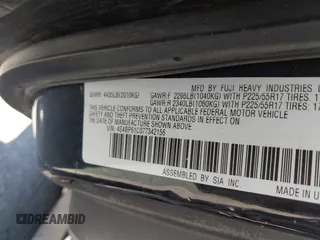 2007 Subaru Legacy Outback with VIN 4S4BP61C077342156, listed as a IAAI auction lot 42607526 with 214,281 mi miles and . Bid and sale history available at DreamBid. Image 9.