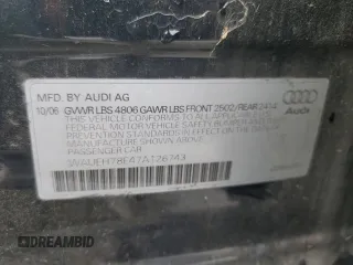 2007 Audi A4 с VIN WAUEH78E47A126743, выставлен на аукционе Copart как лот 49153495 с пробегом 216 553 миль миль и Чистый • Clean title. История ставок и продаж доступна на DreamBid. Изображение 12.